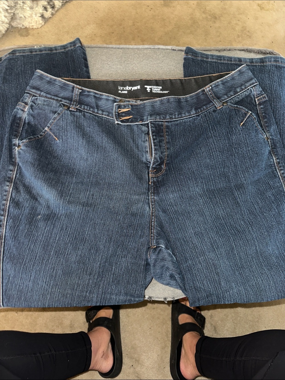 Lane Bryant Blue Stretch Denim flare jeans